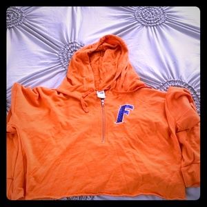 Pink by VS quarter zip hooded crop jacket